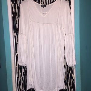 White, long sleeve flowy dress